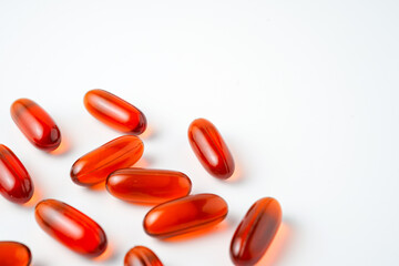 Fish oil capsules with omega 3, omega 9, vitamin D, vitamin E, Cod liver oil, evening primrose oil,...