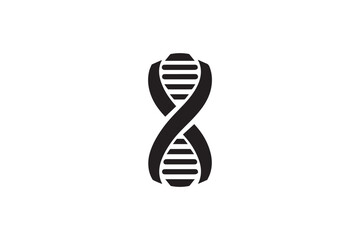 DNA vector silhouette isolated in white background
