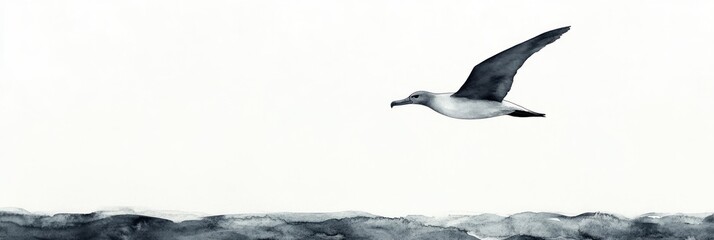 Obraz premium A Dark Grey Albatross Soaring Above Ocean Waves