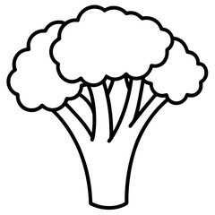 Single-Line Broccolini Vector Design Art