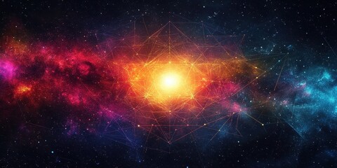 Fototapeta premium Cosmic Network Illuminating Celestial Nebulae