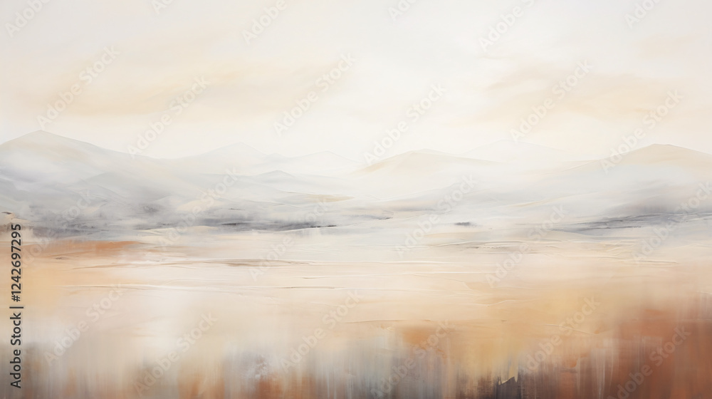 Aufkleber a soft impressionistic landscape with a scenic foreground, ideal for a website background or banner.