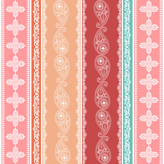 Seamless floral pattern with vintage design and pink flowers, perfect for wallpaper, fabric, or textile decoration