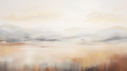 Fototapeta premium A soft impressionistic landscape with a scenic foreground, ideal for a website background or banner.