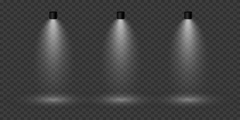 Light source, concert lighting, spotlights. On a transparent background.