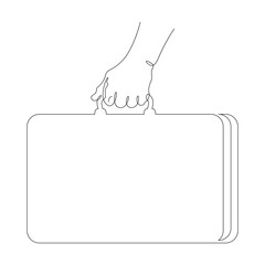 Continuous one line drawing passengers with luggage.Travelers with suitcases and bags.Family going on vacation.Tourism.Travel.One continuous line isolated minimal illustration.Not AI.