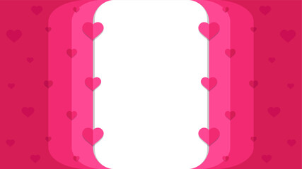 Simple and flat pink template background with heart and some empty space for text