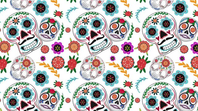 Colorful Day of the Dead Animation