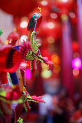 Colorful of traditional  Chinese paper lion celebrations with Chinese New Year