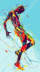 Obraz premium Abstract Colorful Figure Dynamically Moving Through Space