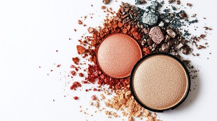 Crushed Eyeshadow Makeup Palette Displaying Various Shades