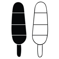 Black and White Ice Cream Illustration