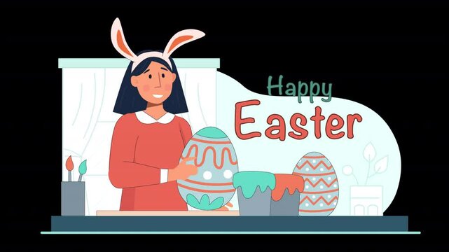 Use this vector character animation scene to add a festive touch to your Easter projects and digital content.