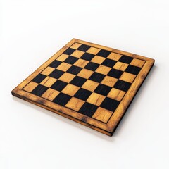 Elegant Wooden Chess Board with Classic Checkered Pattern