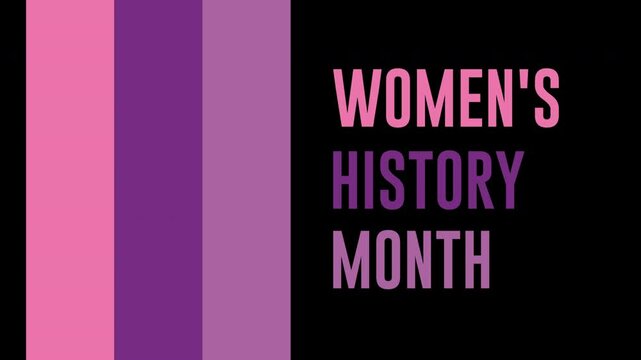 Women's History Month text typography animation 4k video
