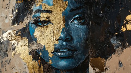 Creative expression through portrait art featuring abstract elements and vibrant colors