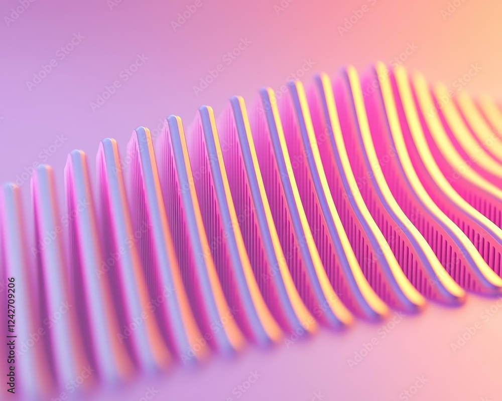 Poster gradient lines in vibrant hues traverse this 3d chart, presenting intricate data flows with clarity 