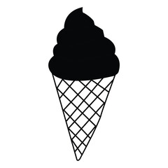 Dessert Clipart of Ice Cream Bar in Black and White