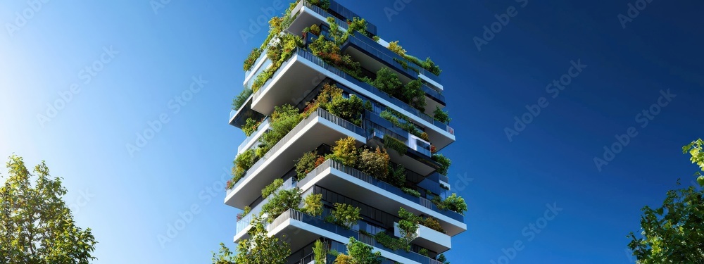 Poster energy-efficient building designs integrating nature