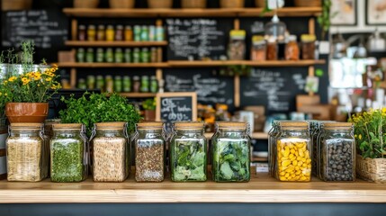 Fototapeta premium Eye-catching zero-waste store setups