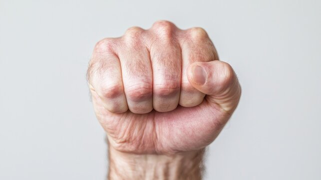 Clenched fist, power, protest, neutral background