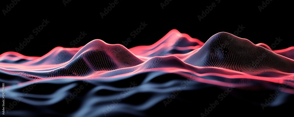 Poster an innovative financial chart glowing with sharp peaks and smooth curves, blending intricate data vi