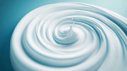 Smooth Cream Swirl on Light Blue Background Perfect for Product Use