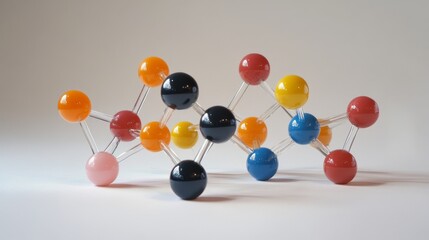 3d molecular models of ammonia (nh3) molecule with chemical bonds, atomic structure, and scientific visualization in abstract digital style, focused on chemistry, biotech, and molecular research


