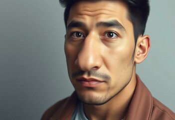 Obraz premium Photorealistic portrait of a male person with a big nose