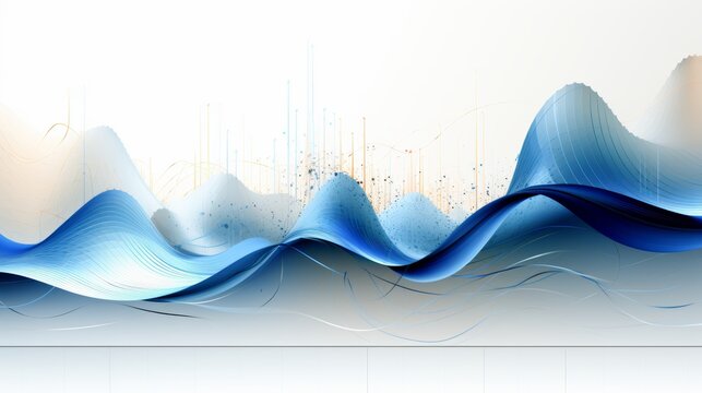 modern abstract background displaying various mathematical graphs, such as sine and cosine waves, bar charts, and scatter plots, in a sleek