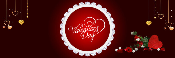 valentines day, vector illustration concept for background, greeting card, website banner, and social media banner.
