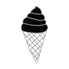 Line Art and Silhouette Ice Cream Icon