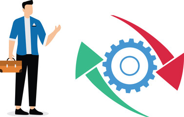 Change management, adaptation or business transformation for better result, change resistance or transition to new opportunity, improvement concept, businessman change arrow direction for good