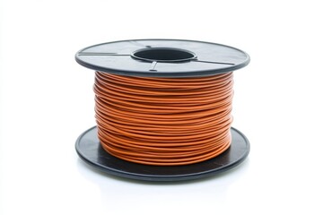Orange Electrical Wire Coil on a Reel