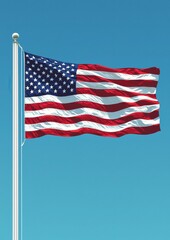 Obraz premium A waving American flag with stars and stripes