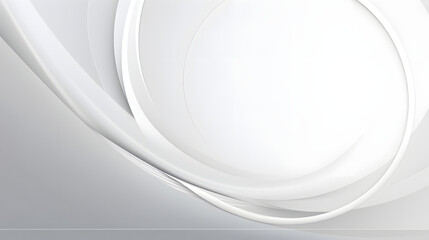 Sleek and minimalist design with flowing white curves and circular elements creating a modern and elegant visual.