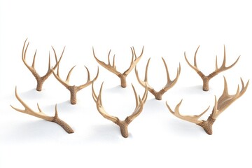 Fototapeta premium Antler collection, studio shot, white background, home decor