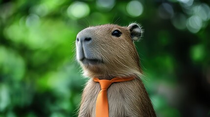 Capybara in a Tie: A Portrait of Serenity