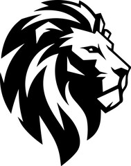 Illustration of a head of lion. Lion head mascot. Design element for logo, label, sign, poster, card. Vector illustration