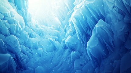 Ice Caves with Glacial Formations and Subtle Light Reflections