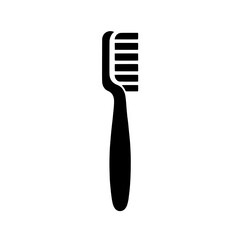Toothbrush Icon: A simple yet powerful illustration of a toothbrush, symbolizing oral hygiene, dental care, and a healthy smile. This black and white icon is perfect for websites, brochures.