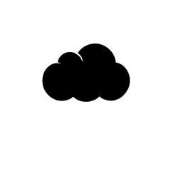 Simple Cloud Icon: A minimalist black cloud icon, perfect for various design projects needing a simple weather or cloud computing symbol. 
