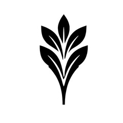 Elegant Black Floral Ornament: A sophisticated black and white illustration of a stylized floral motif, perfect for adding a touch of elegance to any design project.