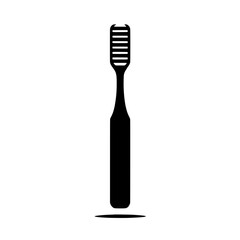 Toothbrush Silhouette: A simple, yet striking silhouette of a toothbrush, perfect for dental health campaigns, hygiene reminders, or minimalist design projects.