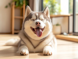 Fototapeta premium Cute dog photo, pet dog close-up 