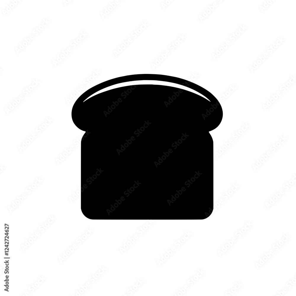 Poster bread icon: a simple yet versatile icon of a slice of bread, perfect for branding, websites, and app