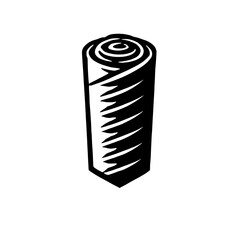 Rolled-Up Fabric: A stylized illustration of a tightly rolled bolt of fabric, showcasing a textured surface and distinct spiral pattern. The design is minimalist.