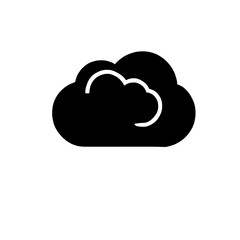 Cloud Computing Icon:  A simple, sleek, and modern icon depicting a stylized cloud, symbolizing data storage, cloud services, and digital technology. Perfect for websites, presentations.