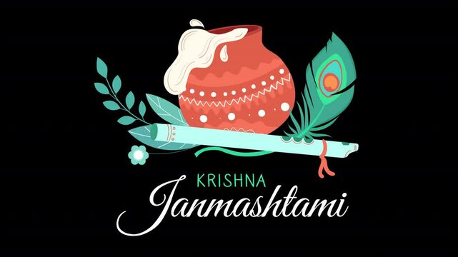 Enhance your Janmashtami celebrations with this vector character animation scene, showcasing the festival's joyful spirit.