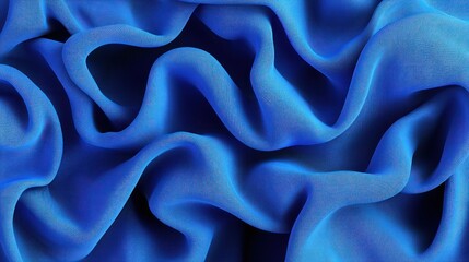 Obraz premium Abstract Blue Fabric Texture with Swirling Waves